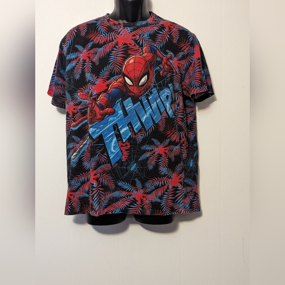 Men's AOP Spiderman House Brand T-shirt Size Large
